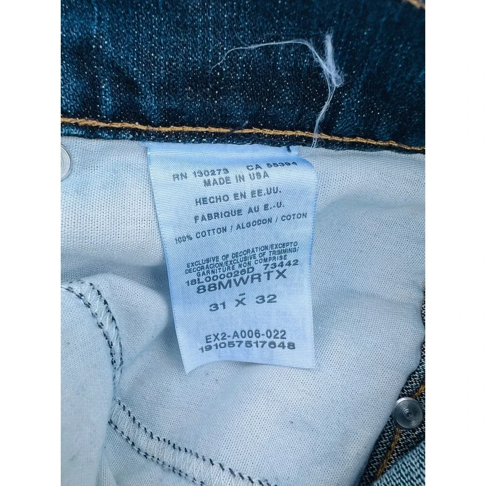 Wrangler Rooted Collection Texas Jeans Mens 31x32 Made in USA Dark Wash Straight